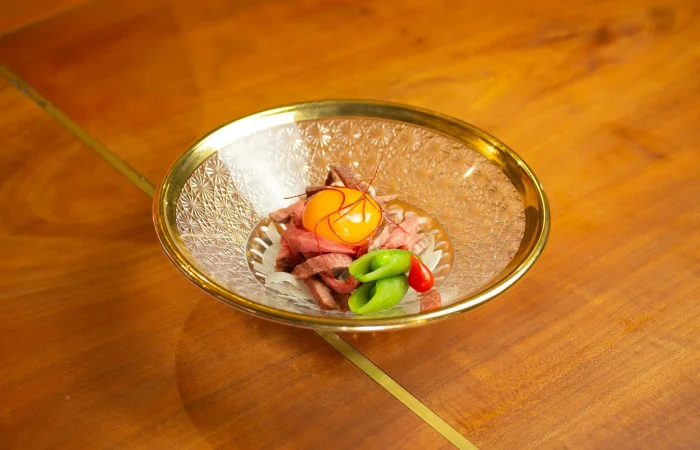 dinner05 氷見牛コース ユッケ